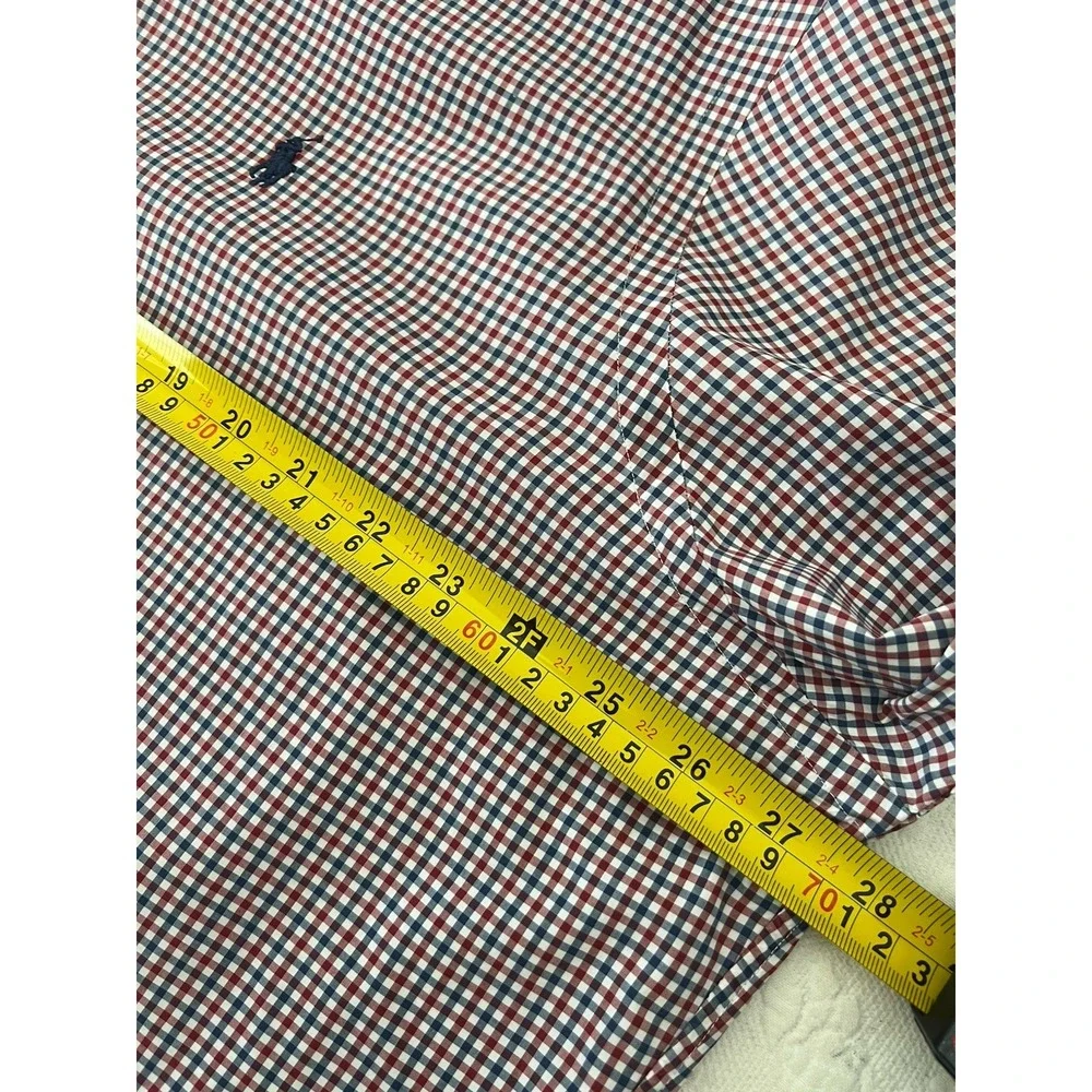 Polo Ralph Lauren Shirt Mens XXL Red Blue White Gingham Cotton Button Down Pony